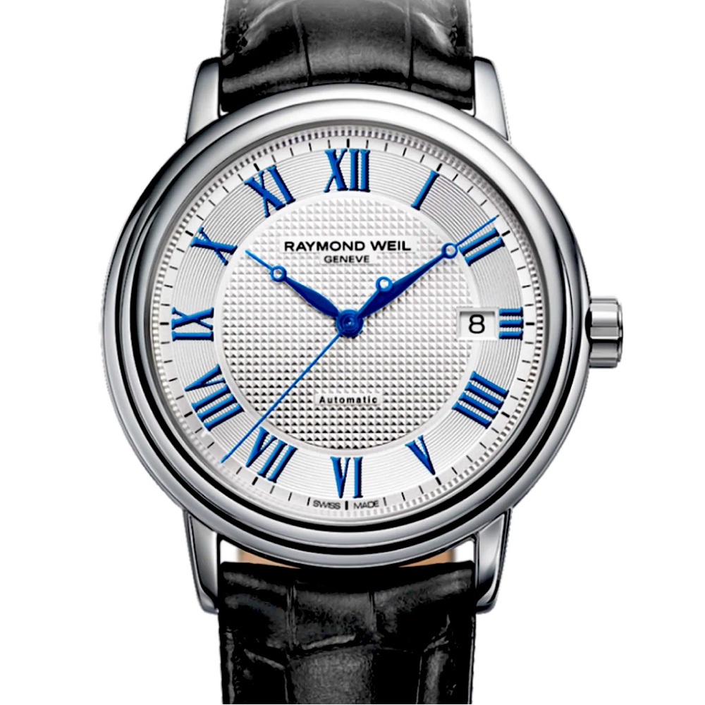 Raymond Weil Maestro Stainless Steel Black Leather Strap Men's Automatic Watch
